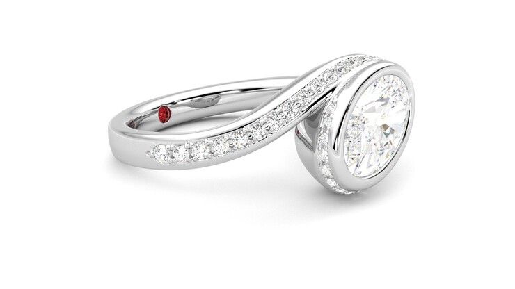 Taylor & Hart Nalu Oval Engagement Ring 360 degree image 7