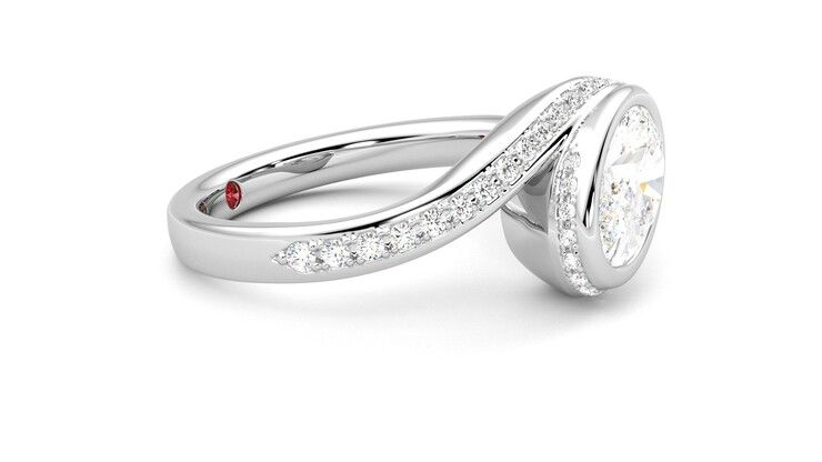 Taylor & Hart Nalu Oval Engagement Ring 360 degree image 8