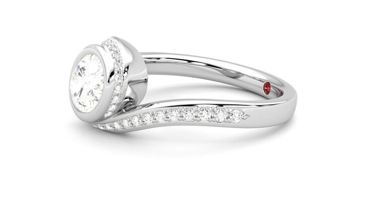 Taylor & Hart Nalu Oval Engagement Ring 360 degree image 22