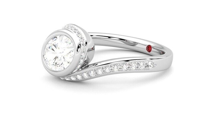 Taylor & Hart Nalu Oval Engagement Ring 360 degree image 23