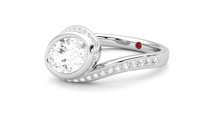 Taylor & Hart Nalu Oval Engagement Ring 360 degree image 24