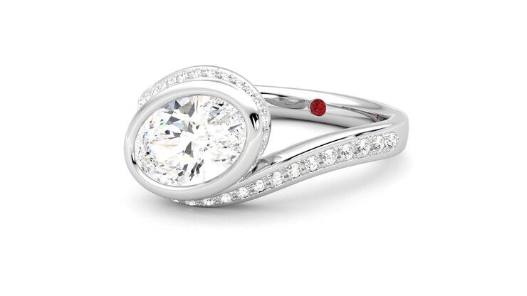 Taylor & Hart Nalu Oval Engagement Ring 360 degree image 25