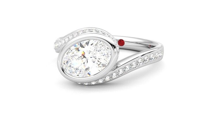 Taylor & Hart Nalu Oval Engagement Ring 360 degree image 26