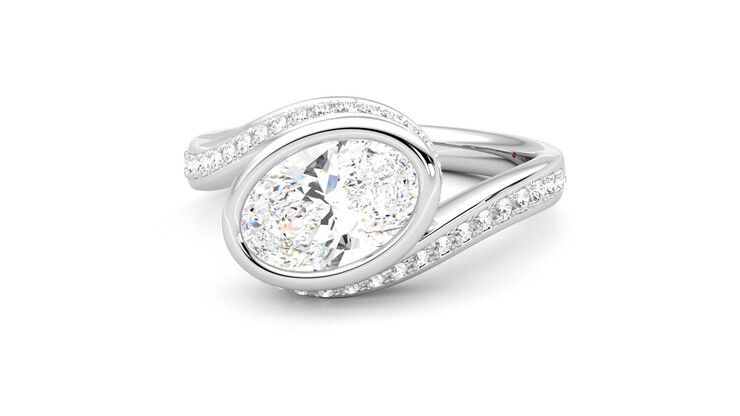 Taylor & Hart Nalu Oval Engagement Ring 360 degree image 27