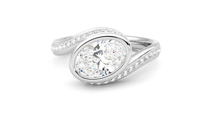 Taylor & Hart Nalu Oval Engagement Ring 360 degree image 28