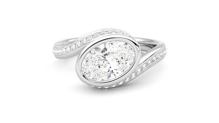 Taylor & Hart Nalu Oval Engagement Ring 360 degree image 29