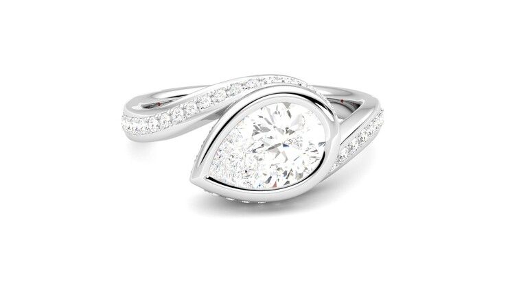 Taylor & Hart Nalu Pear Engagement Ring 360 degree image 2