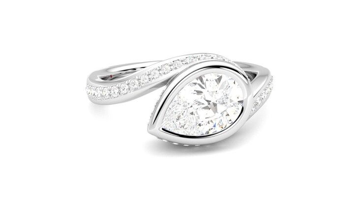 Taylor & Hart Nalu Pear Engagement Ring 360 degree image 3