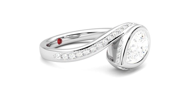 Taylor & Hart Nalu Pear Engagement Ring 360 degree image 7