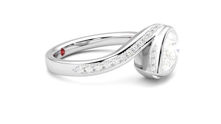 Taylor & Hart Nalu Pear Engagement Ring 360 degree image 8