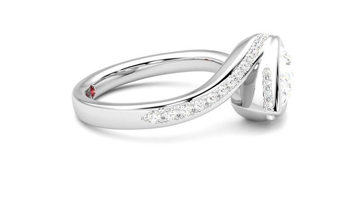 Taylor & Hart Nalu Pear Engagement Ring 360 degree image 9