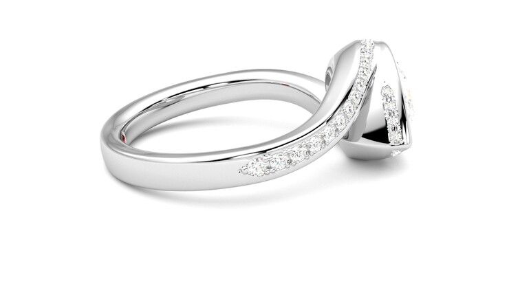 Taylor & Hart Nalu Pear Engagement Ring 360 degree image 10