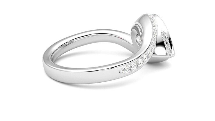 Taylor & Hart Nalu Pear Engagement Ring 360 degree image 11