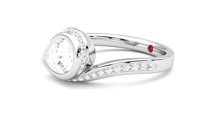 Taylor & Hart Nalu Pear Engagement Ring 360 degree image 23