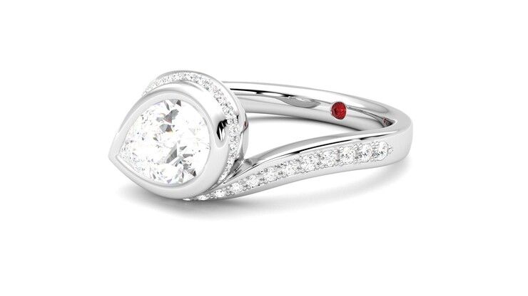 Taylor & Hart Nalu Pear Engagement Ring 360 degree image 24