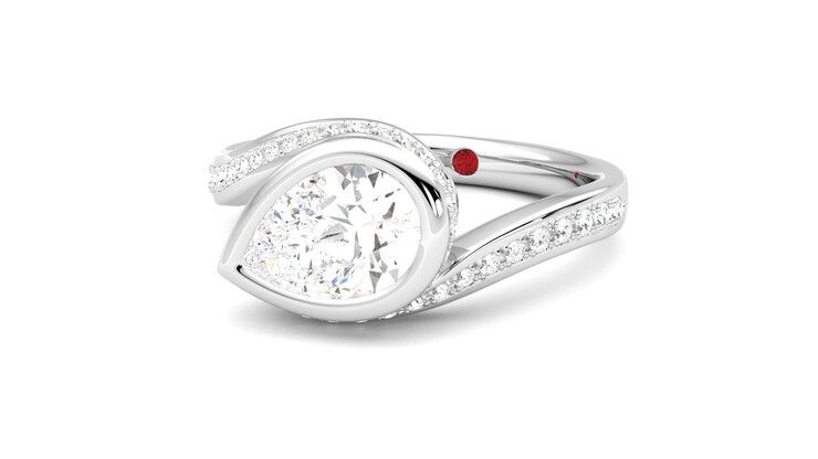 Taylor & Hart Nalu Pear Engagement Ring 360 degree image 26