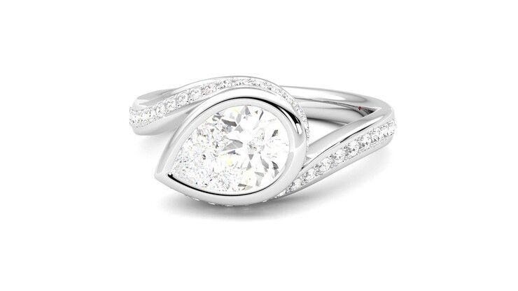 Taylor & Hart Nalu Pear Engagement Ring 360 degree image 27