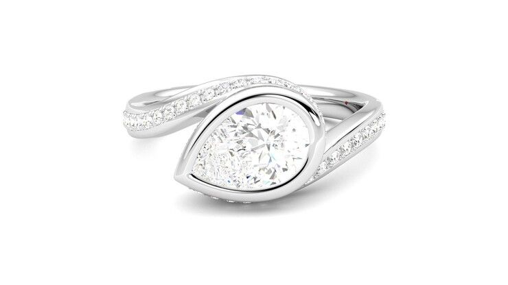 Taylor & Hart Nalu Pear Engagement Ring 360 degree image 29