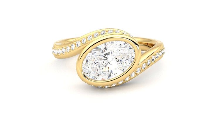 Taylor & Hart Nalu Oval Engagement Ring 360 degree image 0