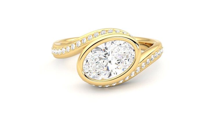 Taylor & Hart Nalu Oval Engagement Ring 360 degree image 1