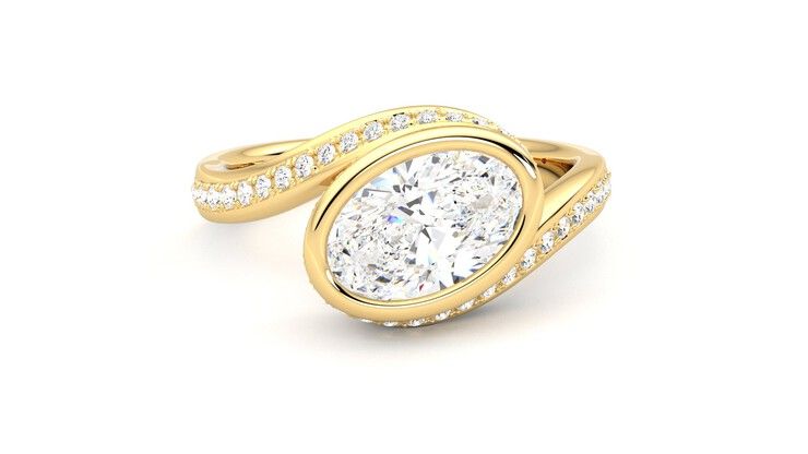 Taylor & Hart Nalu Oval Engagement Ring 360 degree image 2