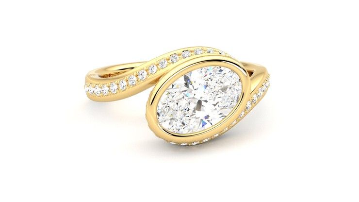 Taylor & Hart Nalu Oval Engagement Ring 360 degree image 3