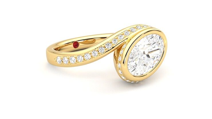 Taylor & Hart Nalu Oval Engagement Ring 360 degree image 6