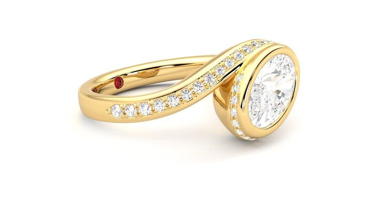 Taylor & Hart Nalu Oval Engagement Ring 360 degree image 7