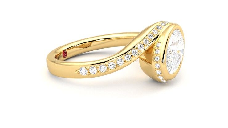 Taylor & Hart Nalu Oval Engagement Ring 360 degree image 8