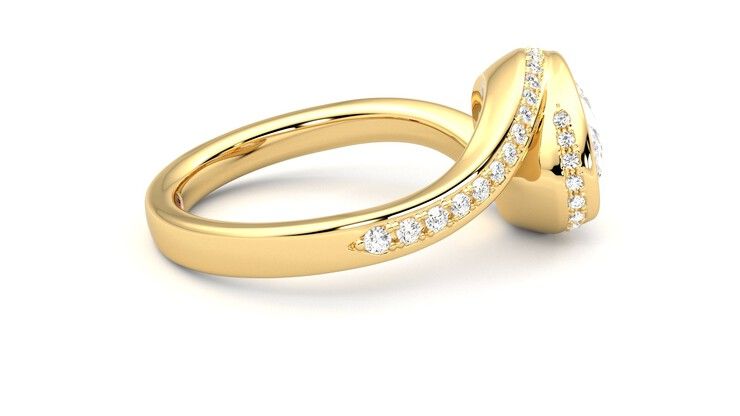 Taylor & Hart Nalu Oval Engagement Ring 360 degree image 10