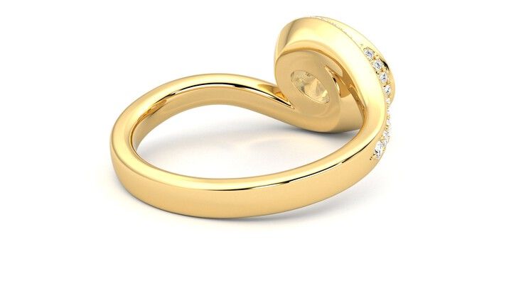 Taylor & Hart Nalu Oval Engagement Ring 360 degree image 13