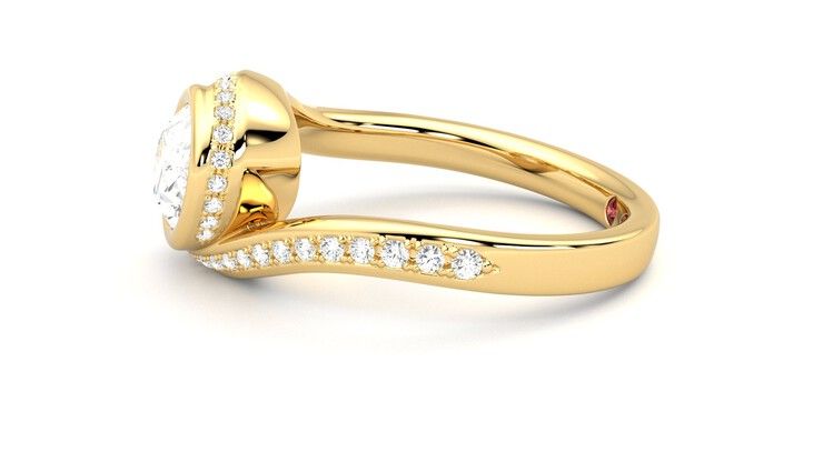 Taylor & Hart Nalu Oval Engagement Ring 360 degree image 21