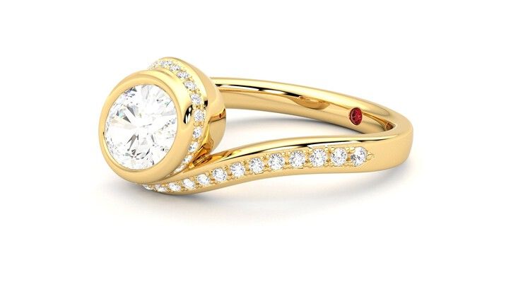 Taylor & Hart Nalu Oval Engagement Ring 360 degree image 23
