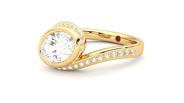 Taylor & Hart Nalu Oval Engagement Ring 360 degree image 24