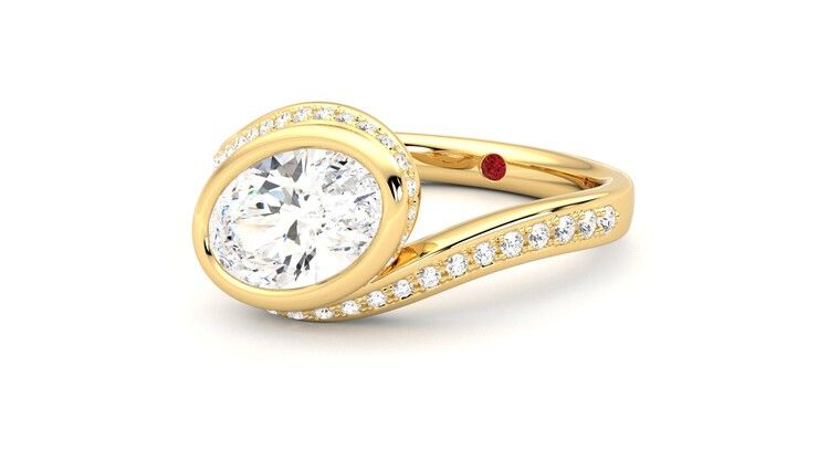 Taylor & Hart Nalu Oval Engagement Ring 360 degree image 25
