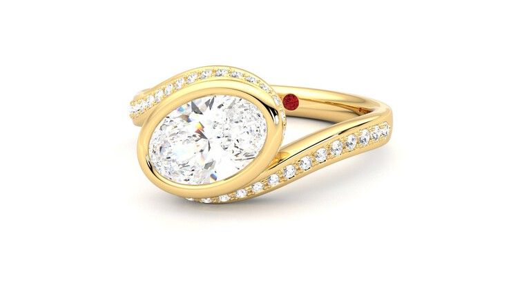 Taylor & Hart Nalu Oval Engagement Ring 360 degree image 26
