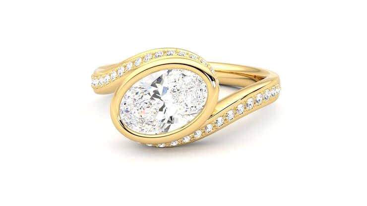 Taylor & Hart Nalu Oval Engagement Ring 360 degree image 27