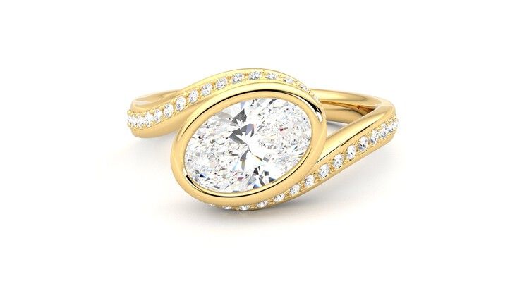Taylor & Hart Nalu Oval Engagement Ring 360 degree image 28