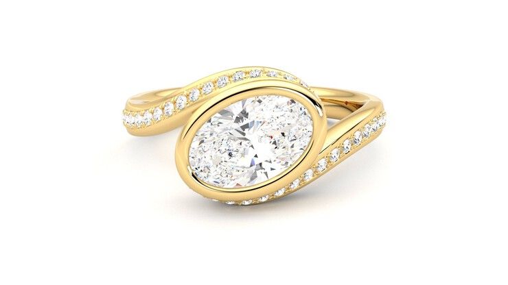 Taylor & Hart Nalu Oval Engagement Ring 360 degree image 29