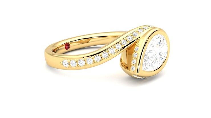 Taylor & Hart Nalu Pear Engagement Ring 360 degree image 7