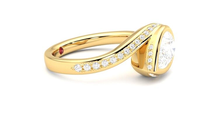 Taylor & Hart Nalu Pear Engagement Ring 360 degree image 8