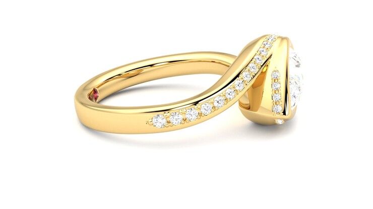 Taylor & Hart Nalu Pear Engagement Ring 360 degree image 9