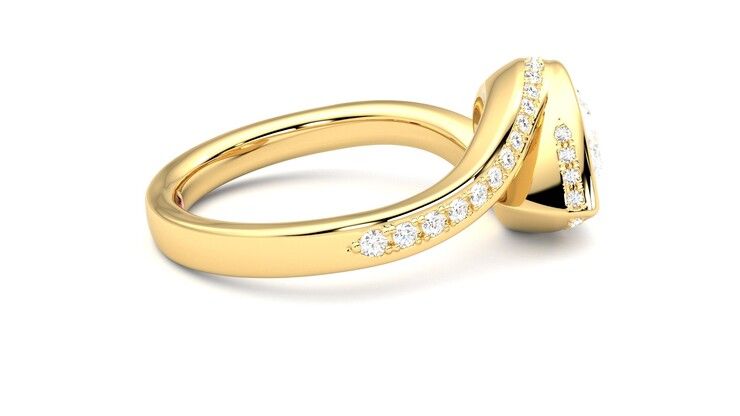 Taylor & Hart Nalu Pear Engagement Ring 360 degree image 10