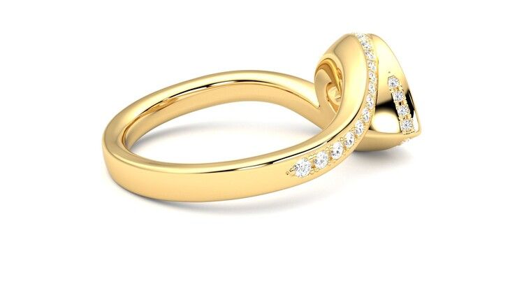 Taylor & Hart Nalu Pear Engagement Ring 360 degree image 11