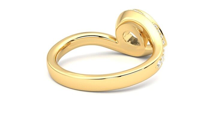 Taylor & Hart Nalu Pear Engagement Ring 360 degree image 13