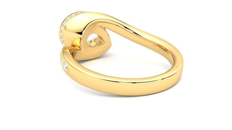 Taylor & Hart Nalu Pear Engagement Ring 360 degree image 17