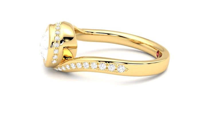 Taylor & Hart Nalu Pear Engagement Ring 360 degree image 21
