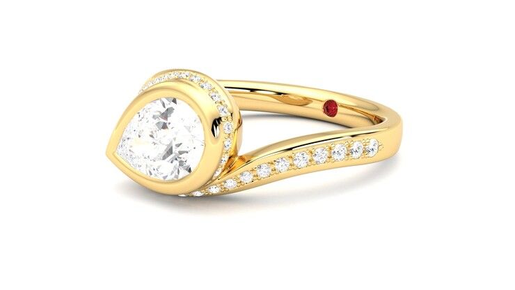 Taylor & Hart Nalu Pear Engagement Ring 360 degree image 24