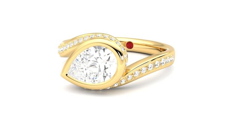 Taylor & Hart Nalu Pear Engagement Ring 360 degree image 26