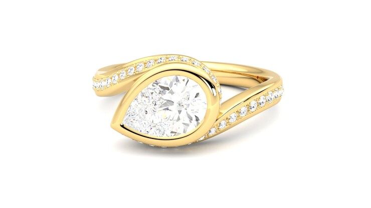 Taylor & Hart Nalu Pear Engagement Ring 360 degree image 27